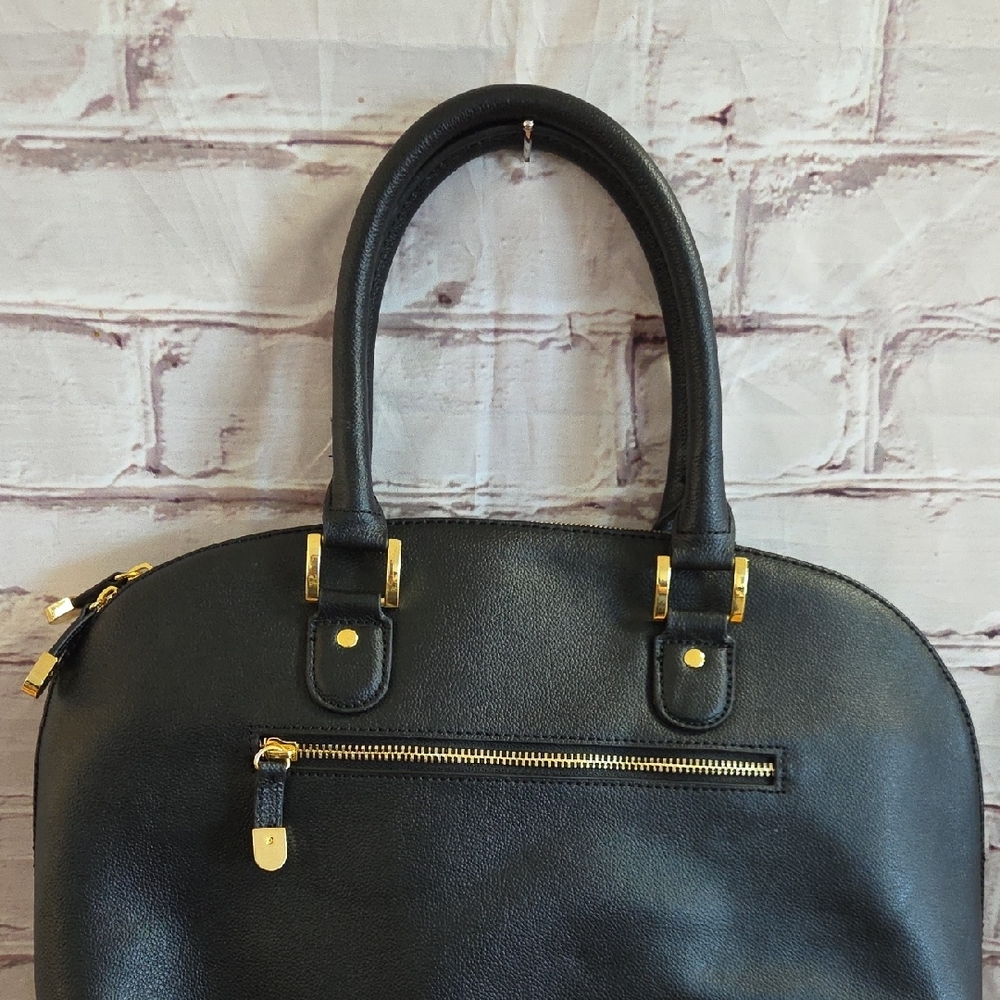 Joy & Iman Black Satchel with Gold Details - Picture 7 of 9